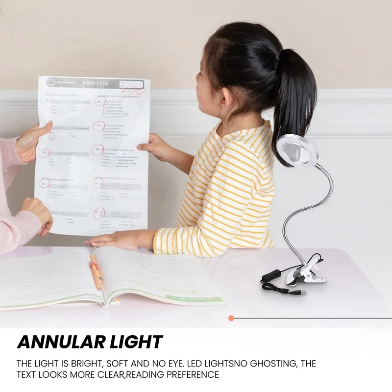 سطح الطاولة المكتبي 8X عدسة مكبرة لصالونات التجميل وشم المكبر ضوء المصباح