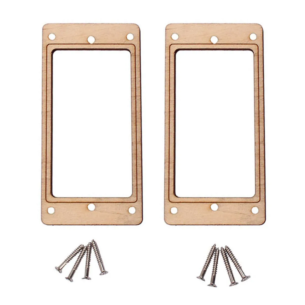 

2 Pcs Humbucker Frame Golden Pickup Mounting Ring for Electric Guitar Double Coil Durable Maple Wood Accessories