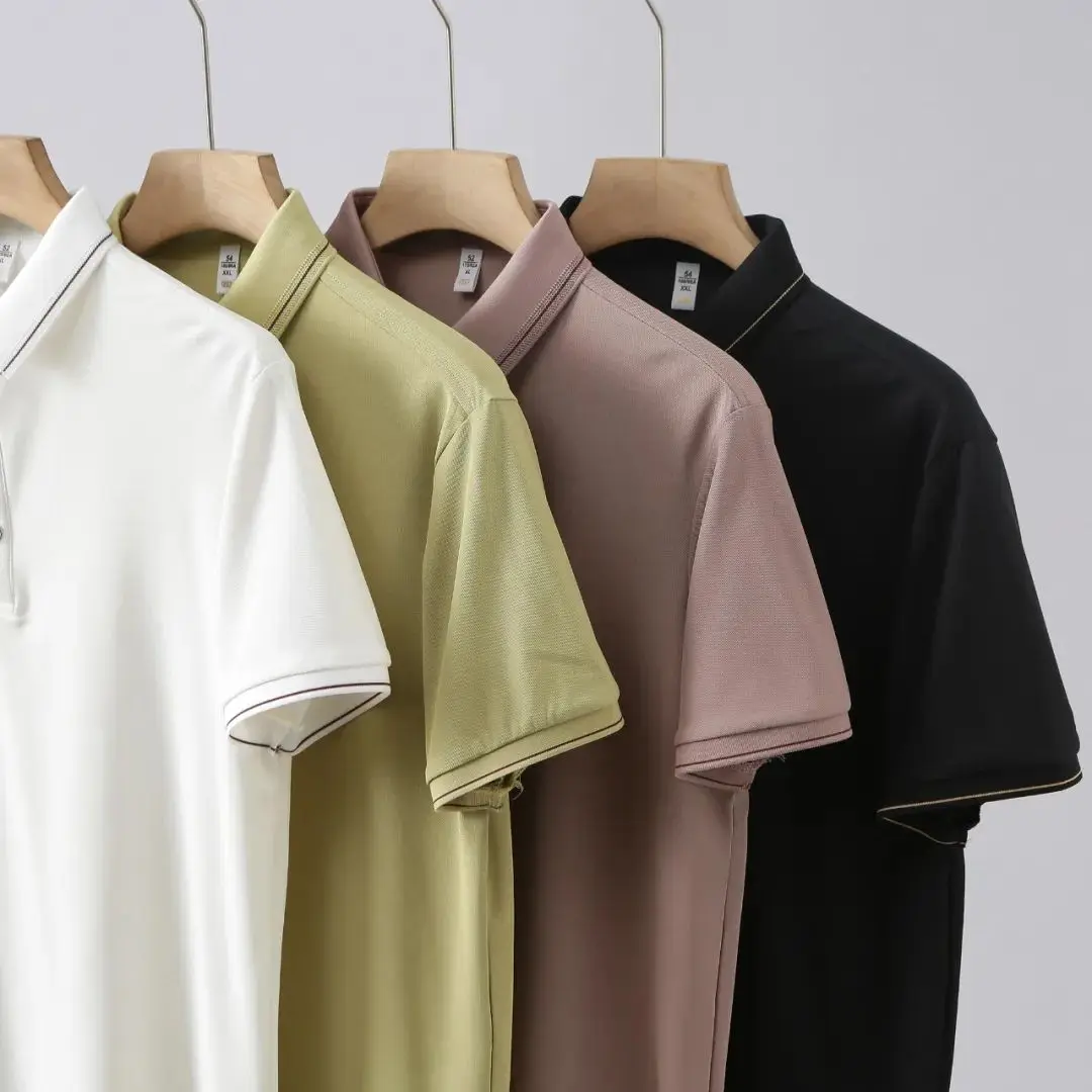 جديد الصيف الرجال الحرير الجليد كوي الجاف ort Sve irt Faionable الحضرية Sle تخفيف ارتداء الوقوف صالح الشباب Faion #2