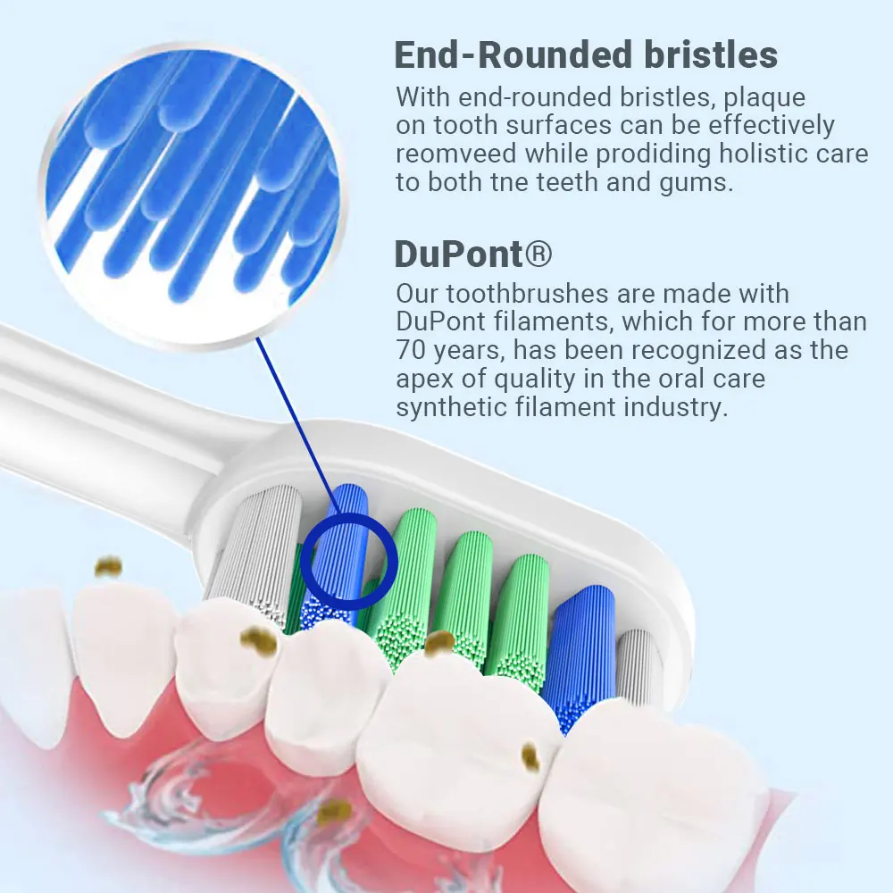 Testine di ricambio per spazzolino elettrico da 12 pezzi ugelli con setole morbide Dupont testine per spazzolino da denti per Phili Sonic Care Oral Care