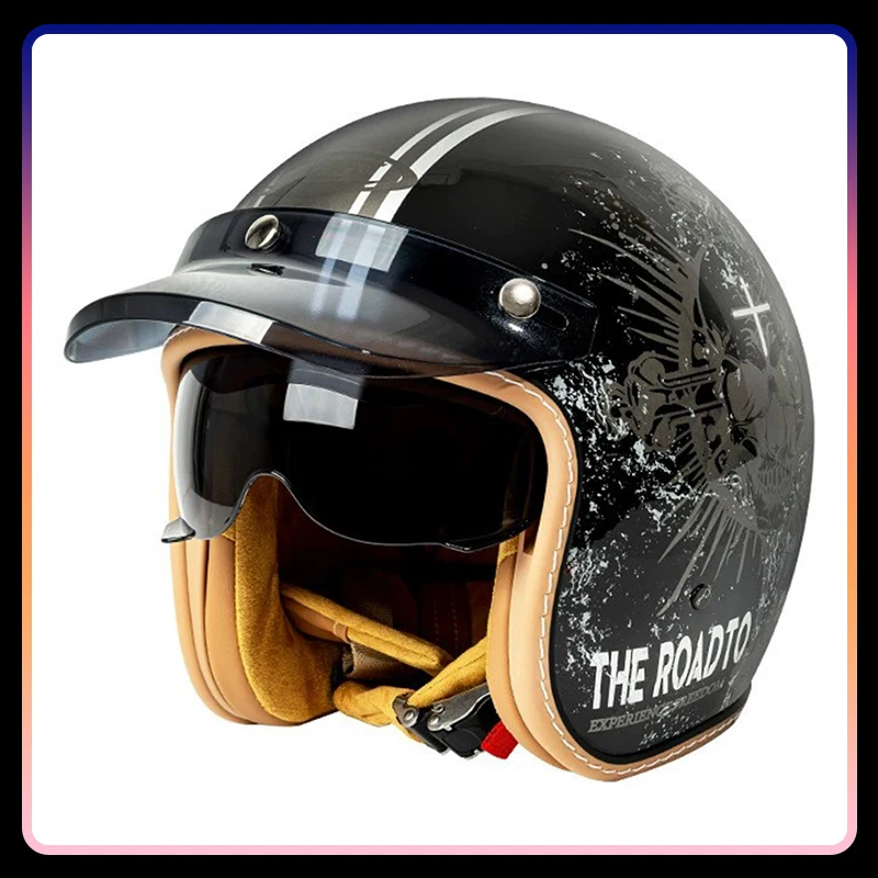 

Jet Helmet Men Women Open Face Motorcycle Helmets DOT Approved Capacete De Moto ABS Material Moto Equipments ECE Certified