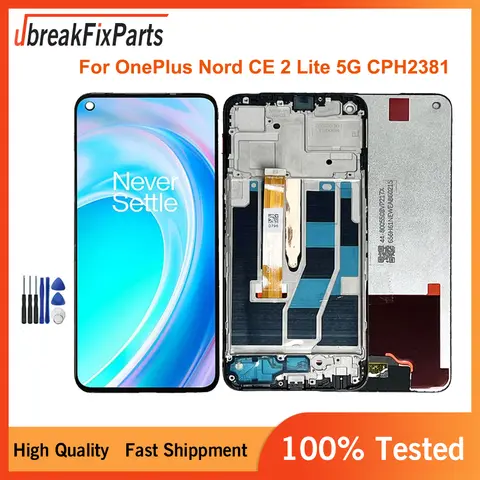 LCD Screen For OnePlus Nord CE 2 Lite 5G CPH2381 Display Touch Screen With Frame For Oneplus Nord CE2 Lite Glass Replacement