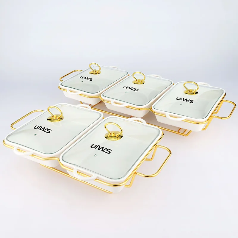 Ceramic alcohol dining stove wrought iron rack three grids alcohol dry pot dining  food heating stove hotel ceramic alcohol