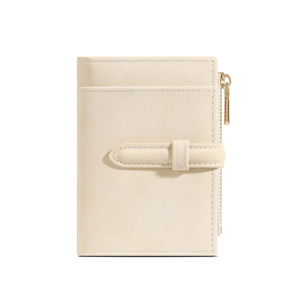 Large Capacity PU Women's Wallet Multi-Cards Slot 2 Folds Mini Coin Pocket Portable Korea Style Zipper Coin Purse Unisex