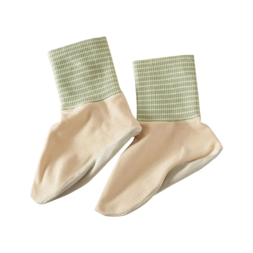 

Thicken Warm Sleeping Socks Simple Stripes Thick Velvet Fleece Breathable Socks Loose Mid Tube Comfortable Fuzzy Floor Socks