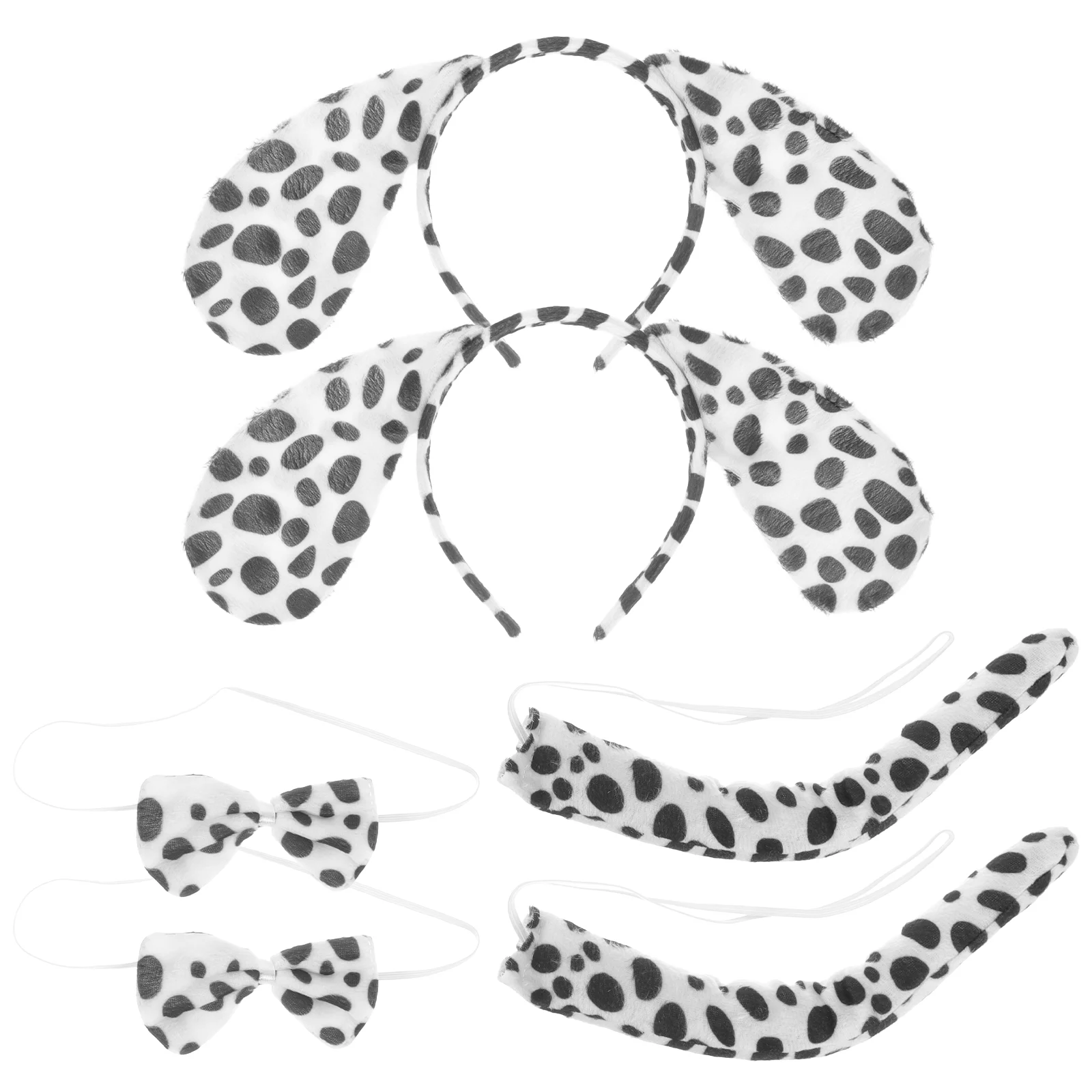 2 Sets Dalmatians Headband Halloween Costume Toddler Ear Clothes Hat Party Props Fabric (Polyester) Dog Cosplay