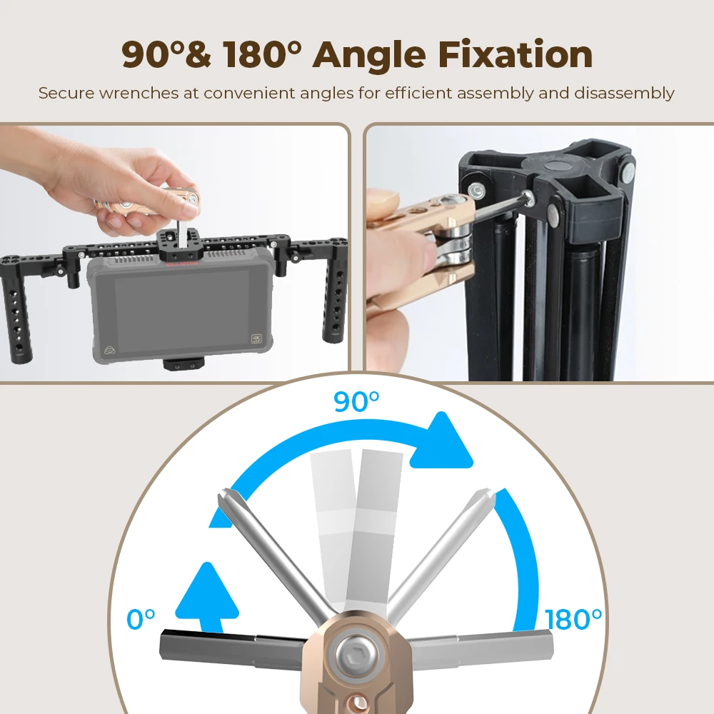 Kimrig 6-em-1 detent dobrável multi-ferramentas kit universal dslr câmera rig conjunto de ferramentas dobráveis com chaves de fenda & chaves ferramenta funcional