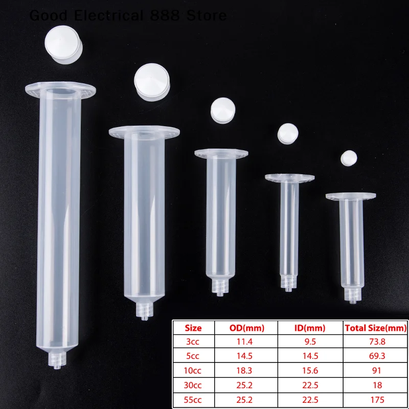 【G】5pcs 10/55 cc Disposable Plastic Syringe Luer Lock Syringe Screw Storage Crimp Industrial Dispensing Glue Tool