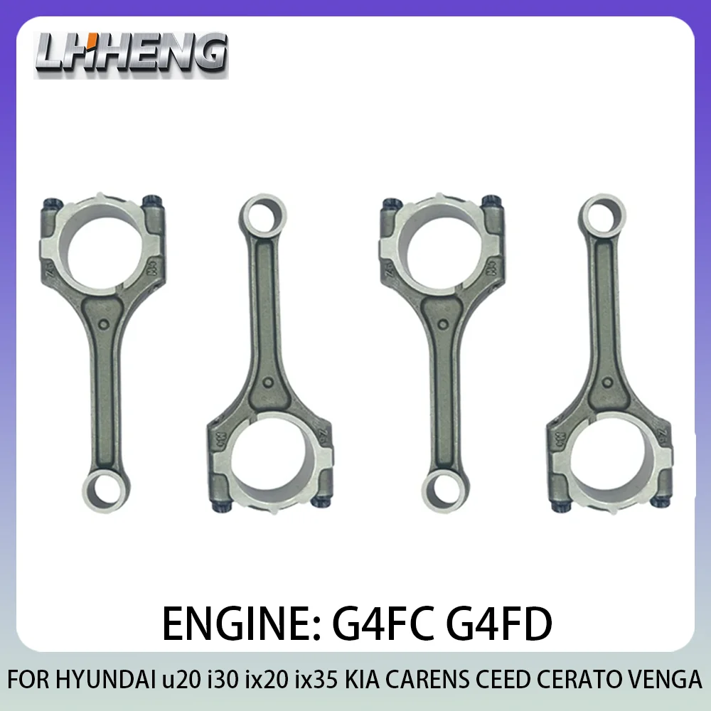 

4PCS Connecting Con Rod New Set Fit For 1.6L 1.6 L T L4 GAS DOHC HYUNDAI i20 i30 ix20 ix35 KIA CARENS CEED CERATO VENGA 06-19