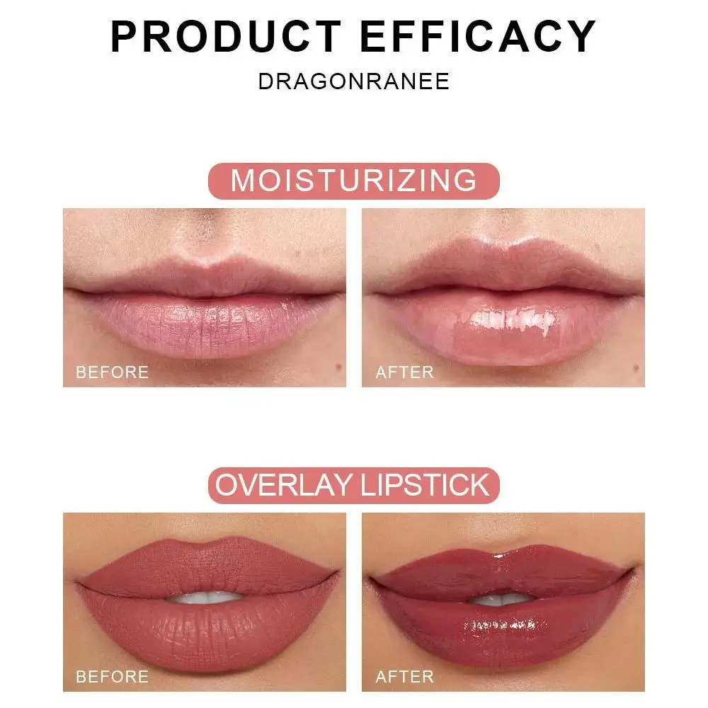 Strawberry Flavored Lip Gloss Set 6 Pcs Hydrating Plumping Lip Oil Transparent Shine Moisturizing Liquid Lipstick Makeup
