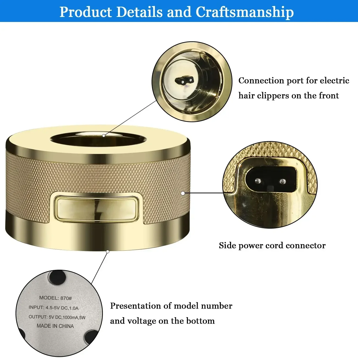 قاعدة شحن حامل الشاحن متوافقة مع ماكينة قص الشعر BaByliss PRO/Trimmer FX870G/FX870S/FX870RG/FX870BN/FX8700RE/FX787RE