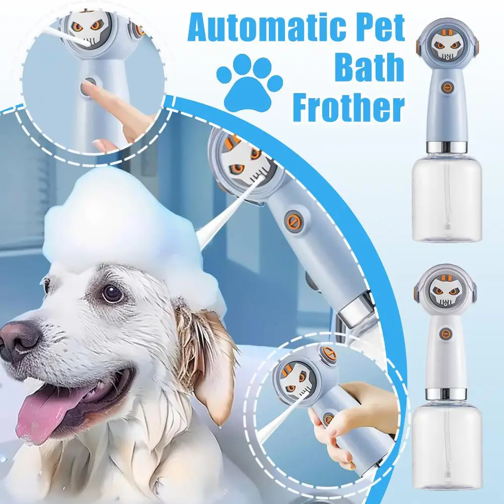 Electric Pet Dog Bath Shower Gel Foaming Machine IPX6 Soap Waterproof Dispenser Rechargeable Pet Supplies Bathing M3X1