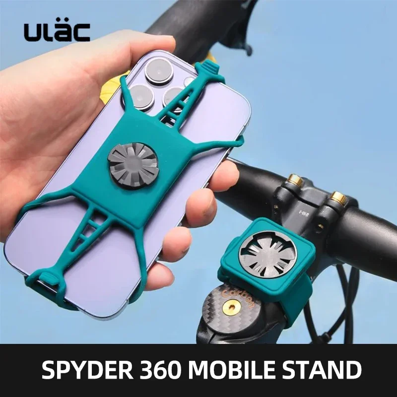 Bicycle Cell Phone Holder 360° Rotatable Silicone Bracket Support for Motorcycles MTB Road Bike with Stem/Handlebar Φ22~56mm