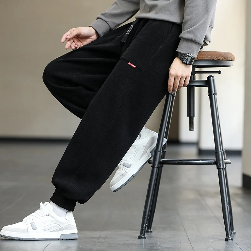 

Plus Size 8XL Men Sweatpants 2024 New Autumn Winter Corduroy Mens Joggers Fashion Streetwear Men's Loose Casual Pants