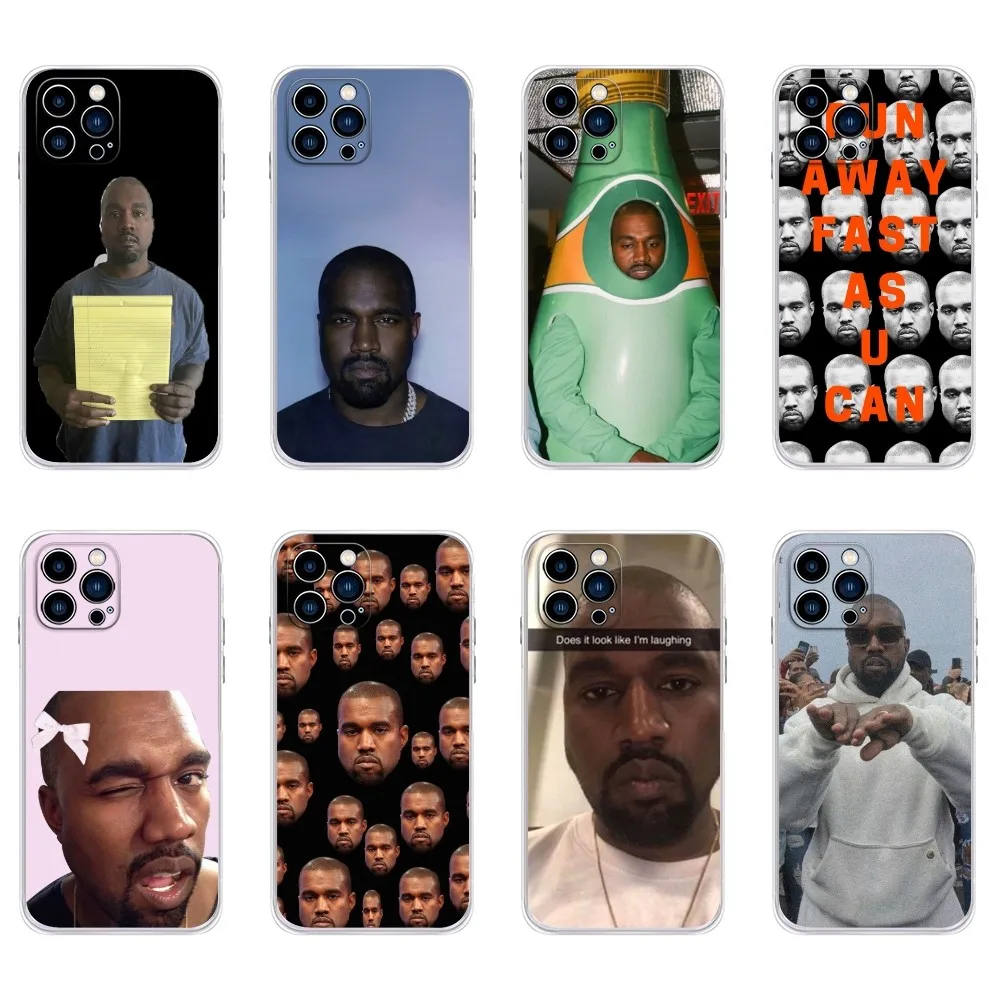 Divertente custodia per telefono K-Kanye West Ye per IPhone 15,14,13,11,12 Pro Max Mini X XR XS 7,8 Plus SE Cover trasparente