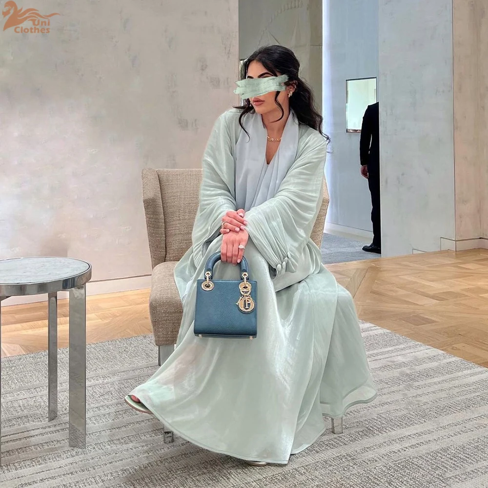 Moda muçulmana dubai feminino cetim brilhante aberto quimono abaya saudita marroquino kaftan elegante roupas de festa turco árabe robe