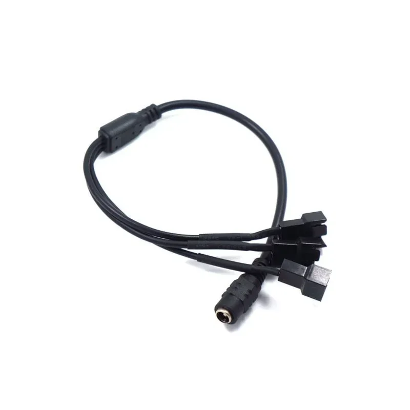 1pc DC 5521 T To 3-Port 4Pin Cooler Cooling Fan Splitter 12V Adapter Converter Power Supply Cable for PC