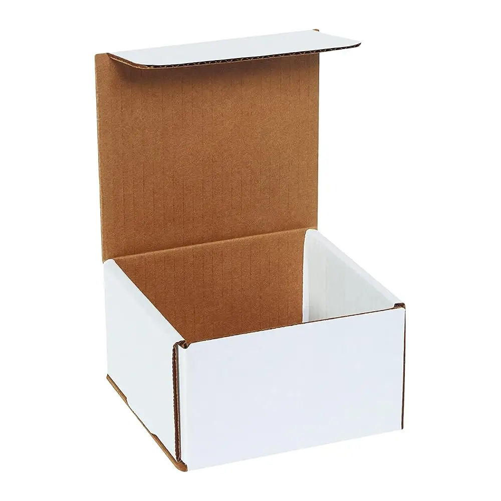 

Картонные почтовые коробки из гофрированного картона, 5 x 5 x 3 дюйма, с откидной крышкой, цельные, вырубные, маленькие белые почтовые коробки для отправки