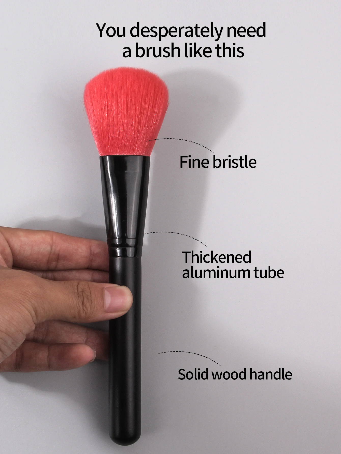 Pincel de maquiagem de alto nível de aparência, 2 peças, pincel de blush, pincel de pó, pincel de contorno, ferramenta de maquiagem facial multiuso