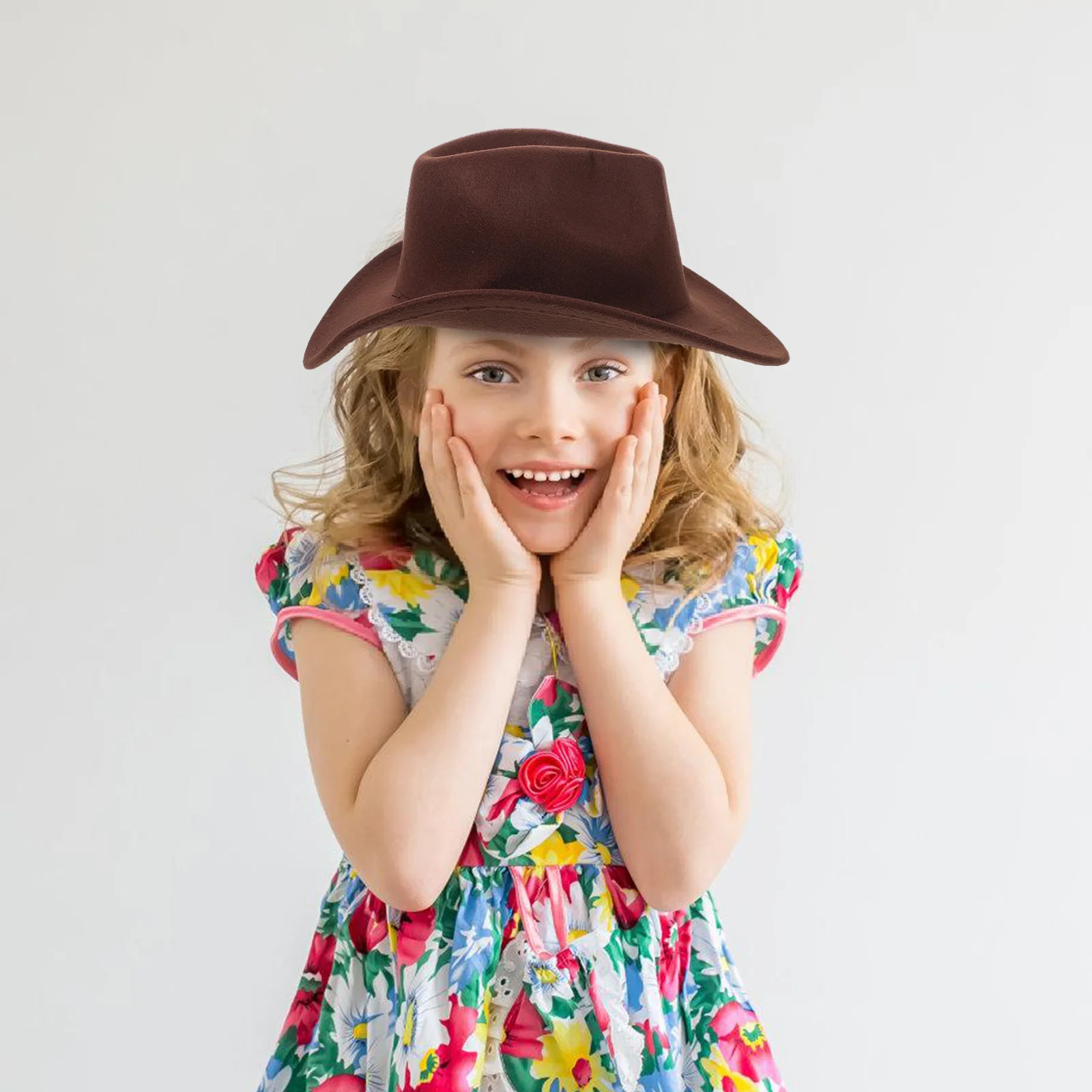 

Kids Western Cowboy Cowgirl Hats Belt Buckle Fedora Jazz Party Costume Accessories For Halloween Dress Up Toddler Wide Brim Hat