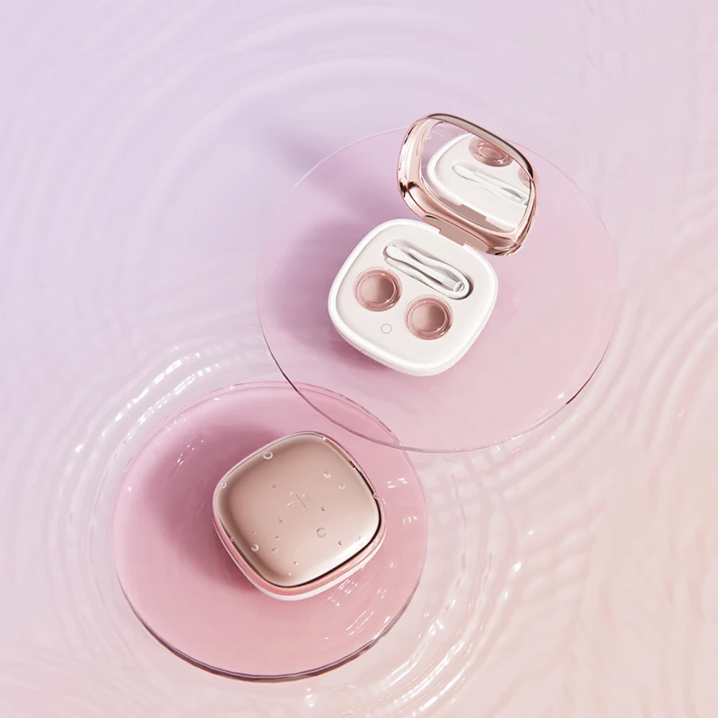 Nettoyeur de lentilles de contact, miroir en plastique cornéen, nettoie automatiquement en même temps, boîte à pupilles de beauté électrique