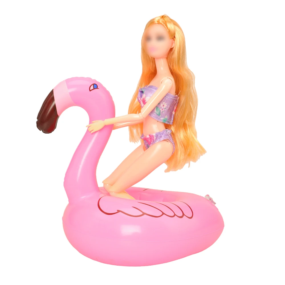 6 x Lifebuoy Swimming Ring Float Pink Bird Heart Animals Summer Beach Bathing Buoy Dollhouse Accessories for Barbie Doll Kids