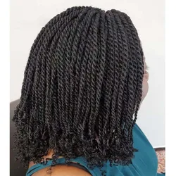 Nieuwe Doos Gevlochten Pruiken Voor Zwarte Vrouwen Hittebestendige Haak Gevlochten Pruik Afrikaanse Synthetische Vlechten Haar Korte Kinky Twist Pruik