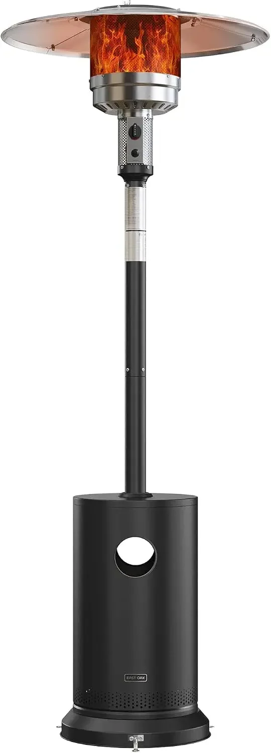 50,000 BTU Patio Heater for Outdoor Use with Round Table Design, Double-Layer Stainless Steel Burner, Wheels, Triple Protection