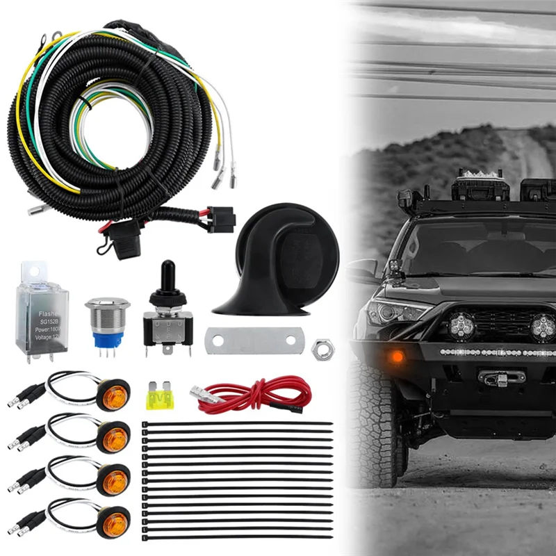

Universal Turn Signal Kit With LED Blinker Wide For Polaris, Can-Am, Kawasaki, Pioneer, Golf Cart, Arctic Cat