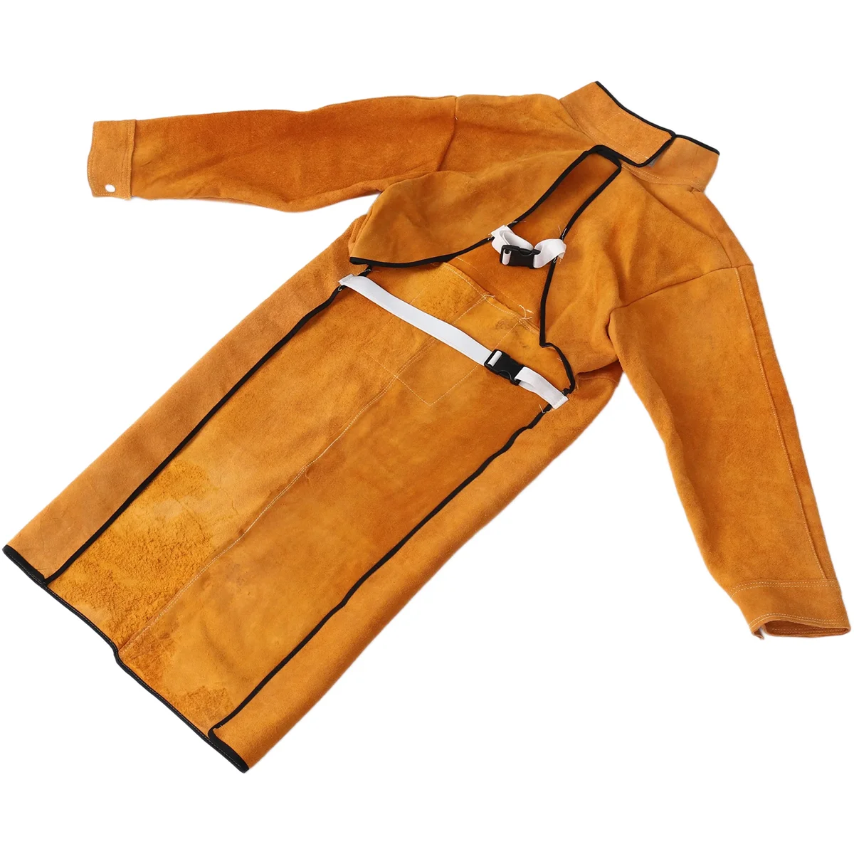 120cm Welding Apron Flame Retardant Long Sleeve Welder Protective Clothing Split Leather Fire-Resistant