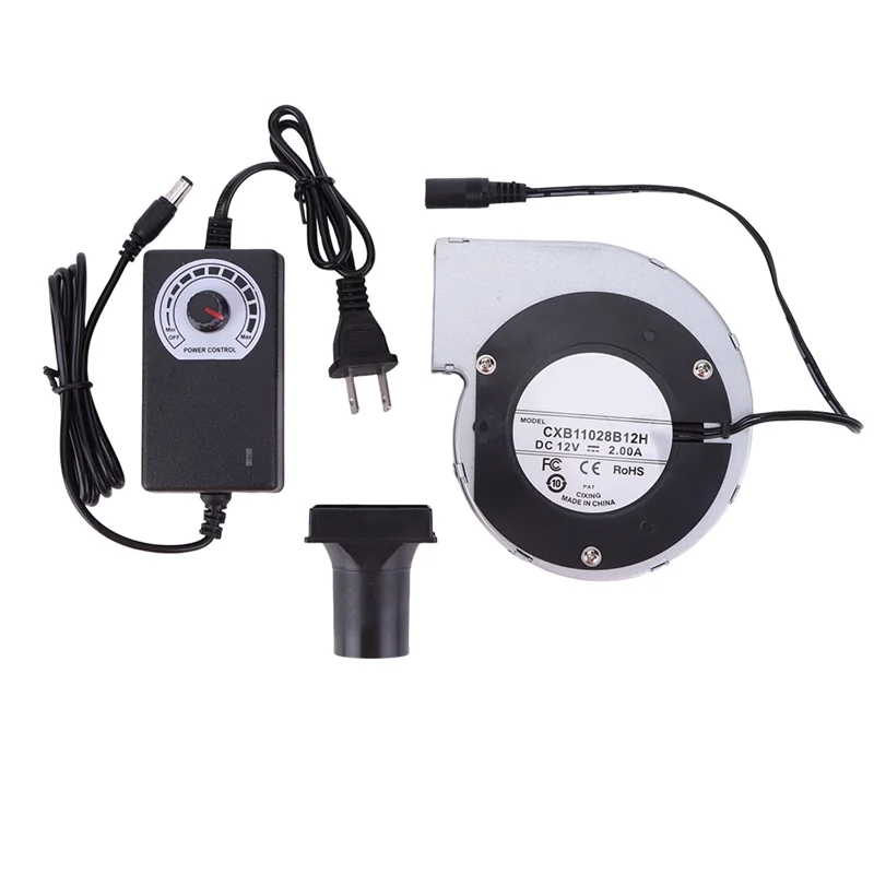 My Home 6000RPM BBQ Blower Fan With Adjustable Speed Control For Picnic Grill And Wood Stove Use, DC 12V, US Plug