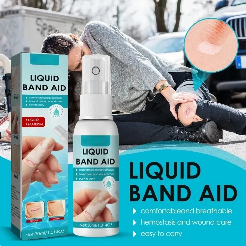 30ml Liquid Bandage Spray Waterproof Liquid Sprayer For All Skin Areas Waterproof Wound Healing Gel Liquid Hemostatic Adhesive