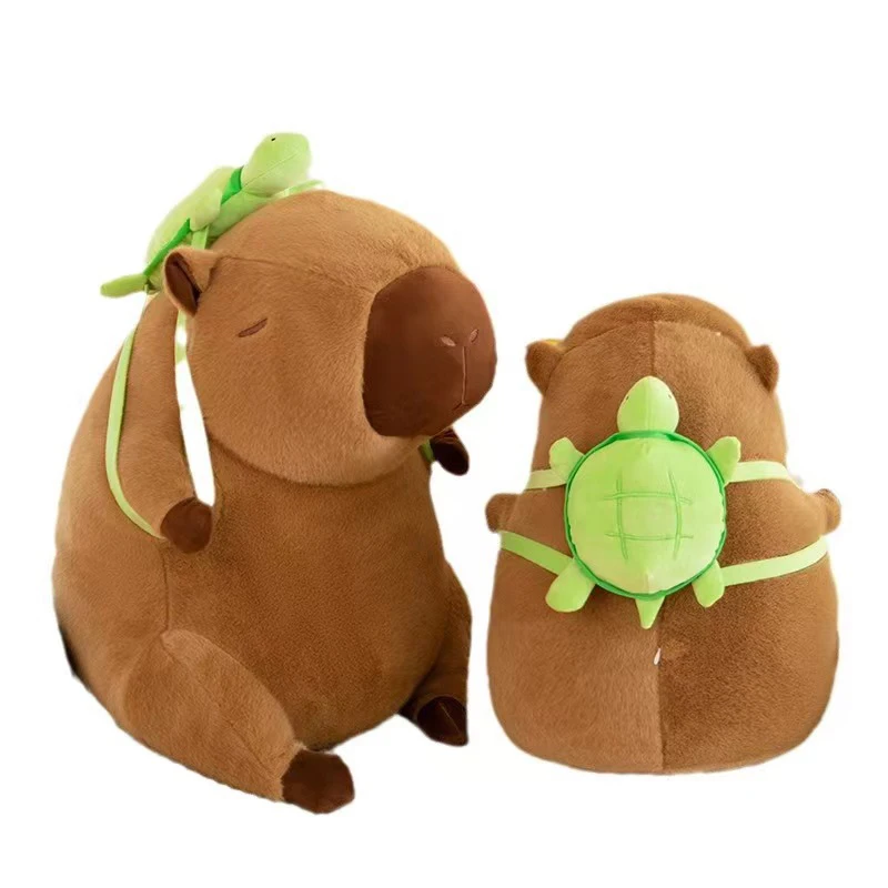 Cute Capybara Plush Toy Stuffed Animals Capibara with Turtle Backpack Kapibala Soft Doll Kids Toys Birthday Christmas Gift