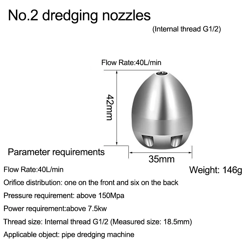 Cleaning Machine Sewer Pipe Flushing Head Household Sewer Pipe Dredging Head Drill Nozzle