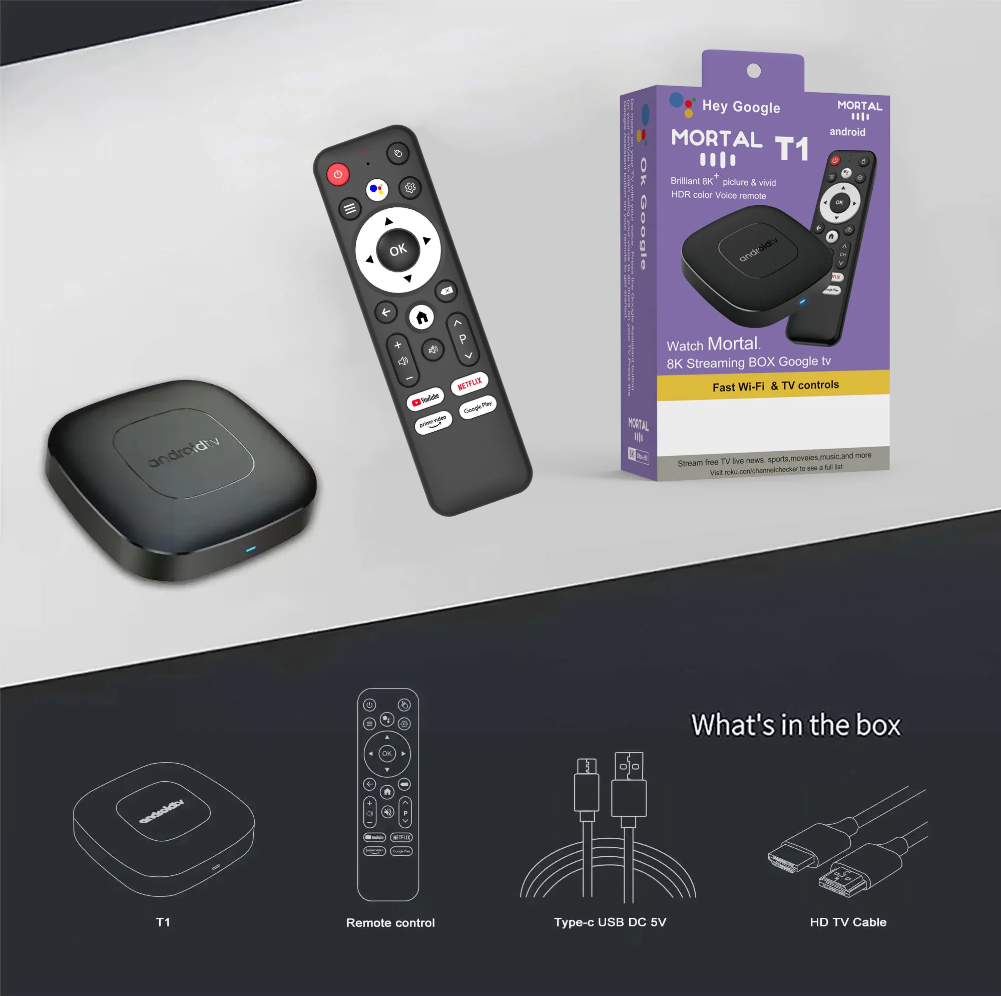 Android13 Smart TV Box Home Theater AllwinnerH313 Google Assistant Netflix Streaming Bluetooth Media Player 2G8G16G 5G Wifi T1