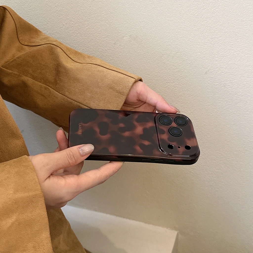 Retro stilvolle bernsteinfarbene Lamber-Muster glänzende Handyhülle für iPhone 17, 16, 15, 14, 13, 12, Pro Max Plus Air – Detail 9