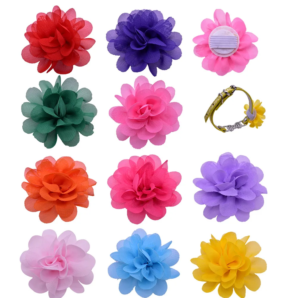 10pcs Dog Slide Bows Pet Dog Collar Charms Reomovable 5CM Cat Samll Dog Bowties Collar Flower Style Pet Grooming Products