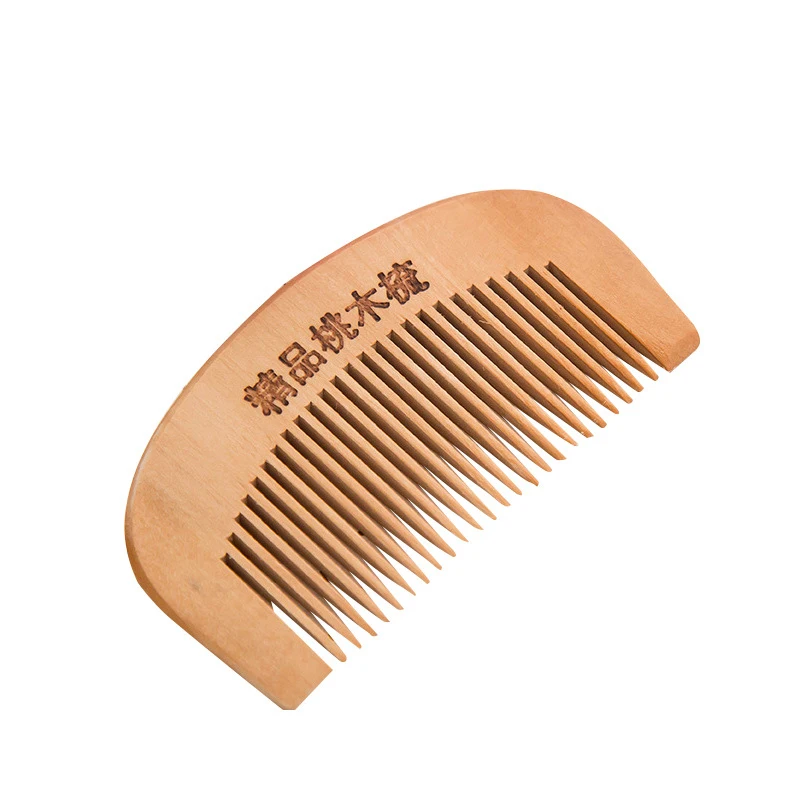 1Pc Natural Peach Wood Comb Close Teeth Anti-static Head Massage Beard Hair Care Tool Beauty Accessories Barber Women's Hairdres