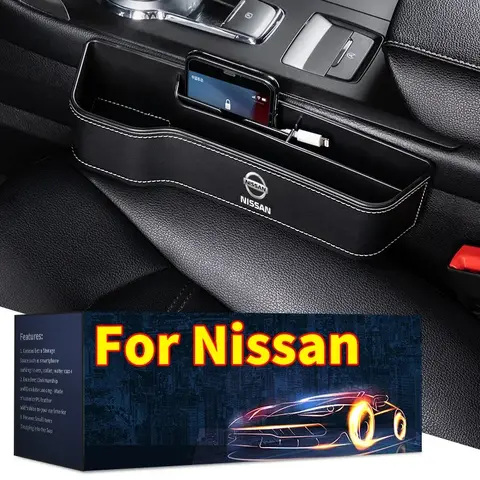 Car Seat Gap Storage Box Accessories Organizer For Nissan Nismo X-trail Almera Qashqai Tiida Patrol Y62 Teana J32 Skyline V36