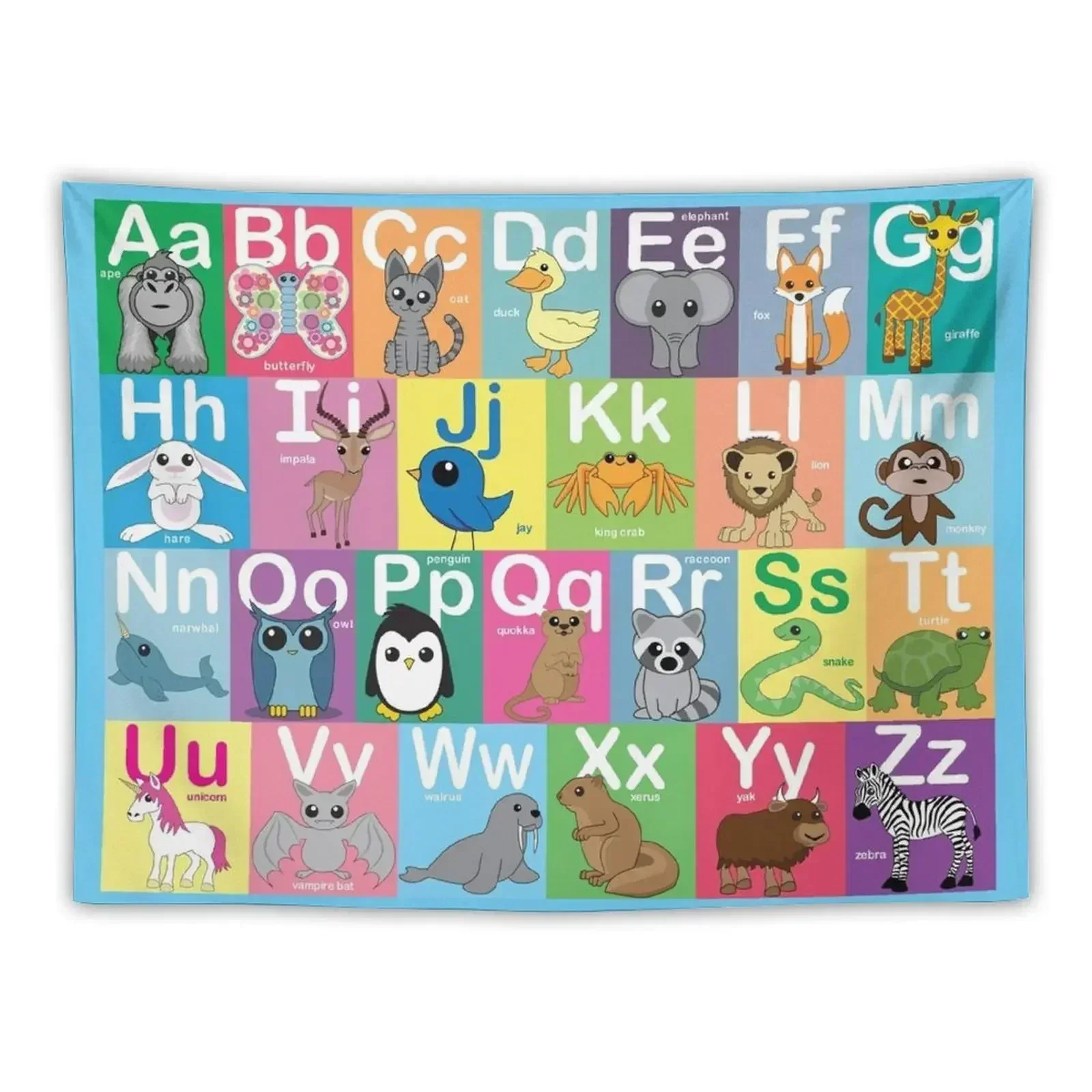 

The Animal Alphabet Tapestry Luxury Living Room Decoration Art Mural Tapestry