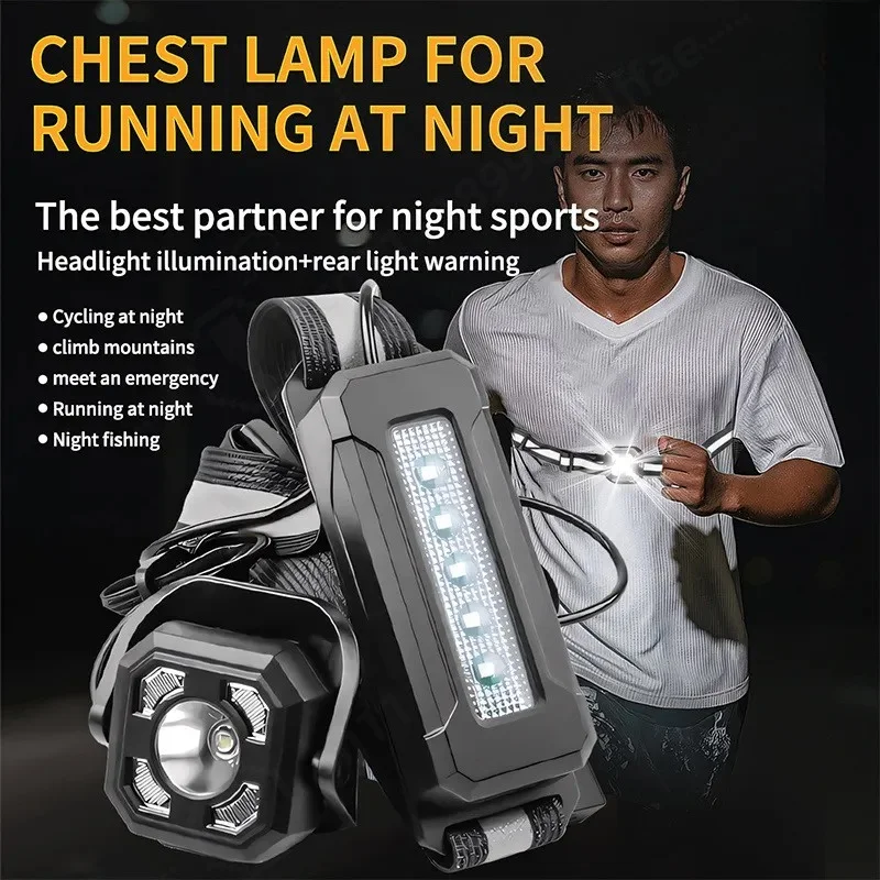 Sports Reflective Belt Light Night Running Cycling LED Multi-light Red Warning USB Charging Running Light