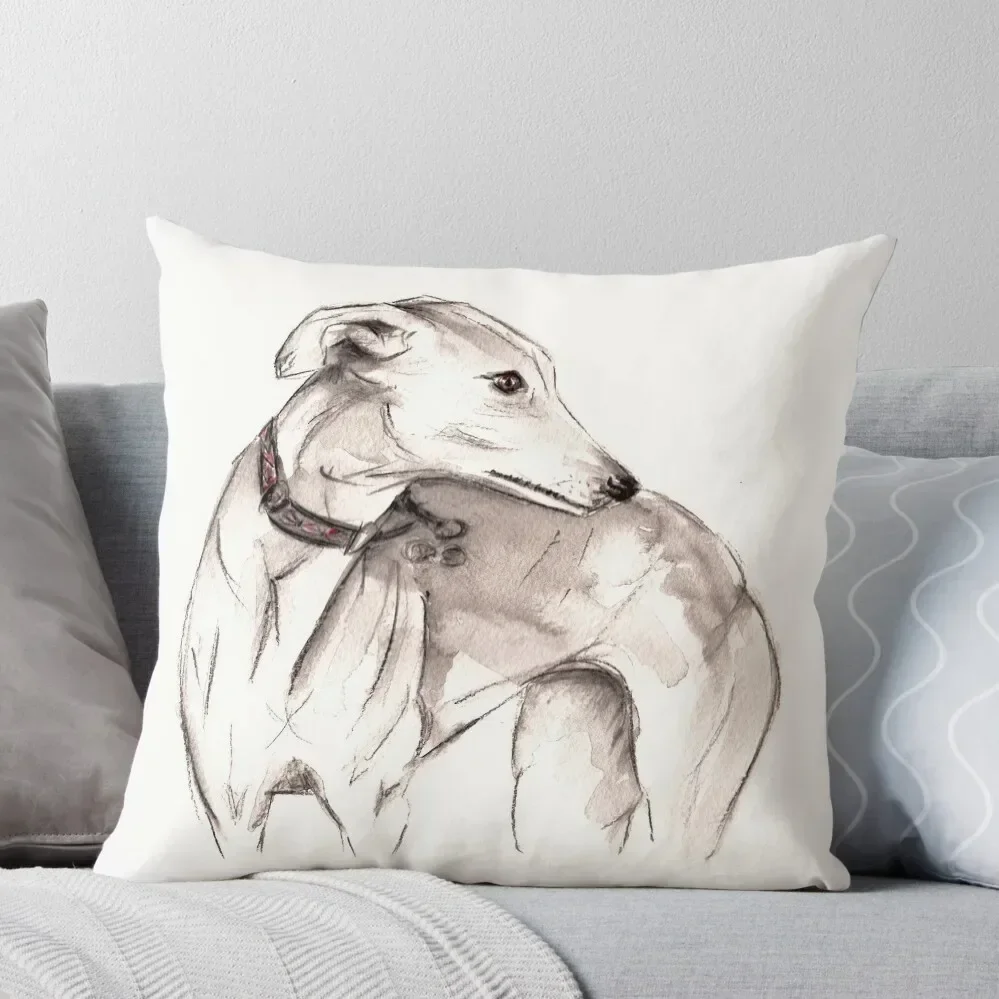 Watercolour Greyhound Lurcher Galgo Throw Pillow Pillow Decor Christmas Pillow Cases