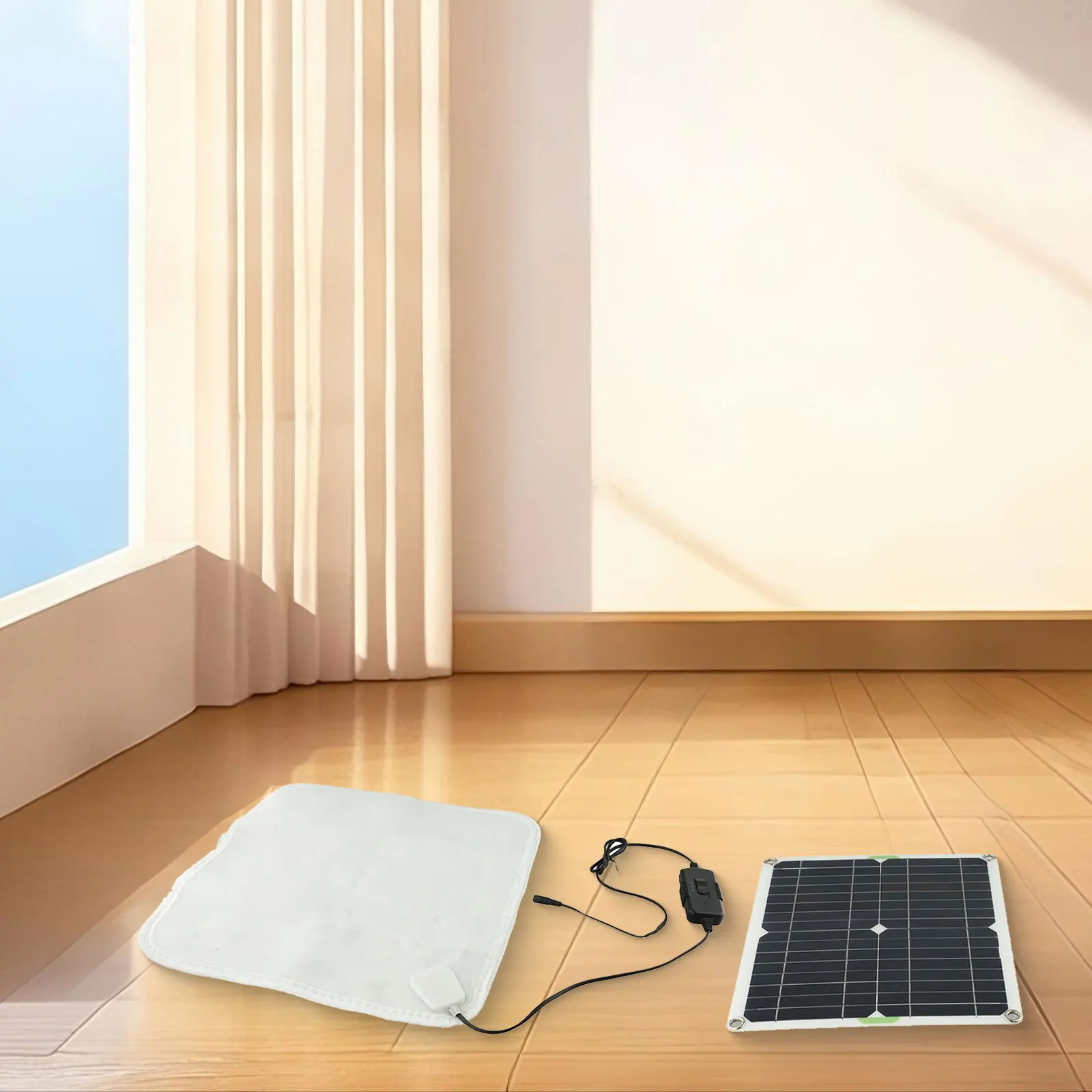 Manta eléctrica, caja de almacenamiento de energía para actividades al aire libre, diseño compacto, cables de conexión, batería recargable de iones de litio