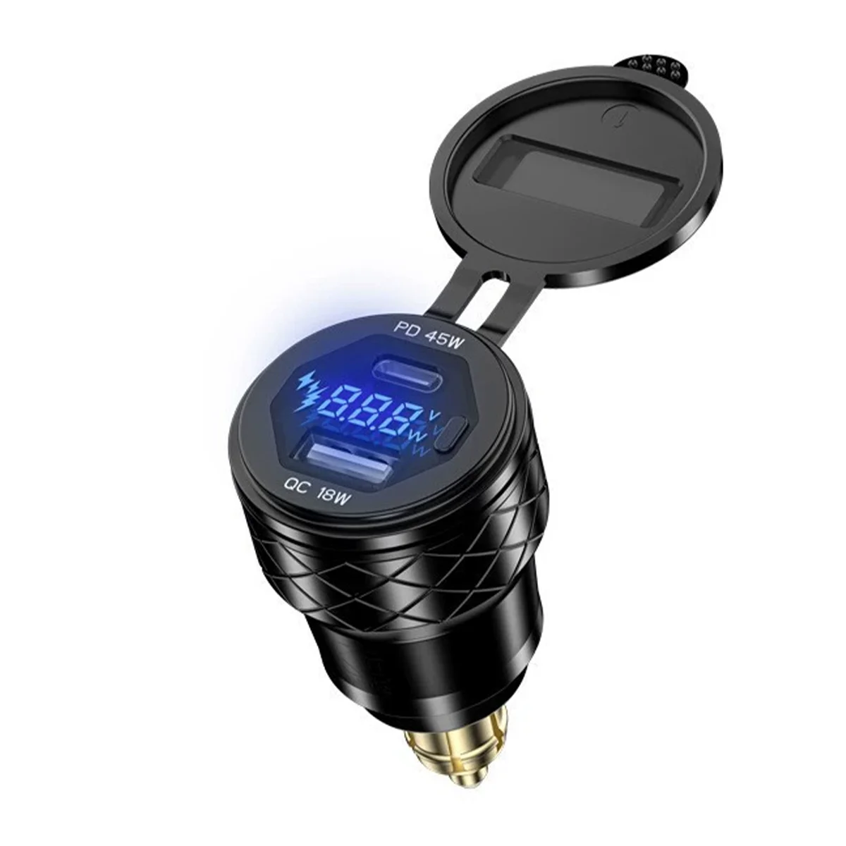 QC3.0 USB+PD Type-C PD 45W QC 18W Quick Charge Charger Plug Socket Power Adapter Hella DIN for BMW Motorcycle view 3