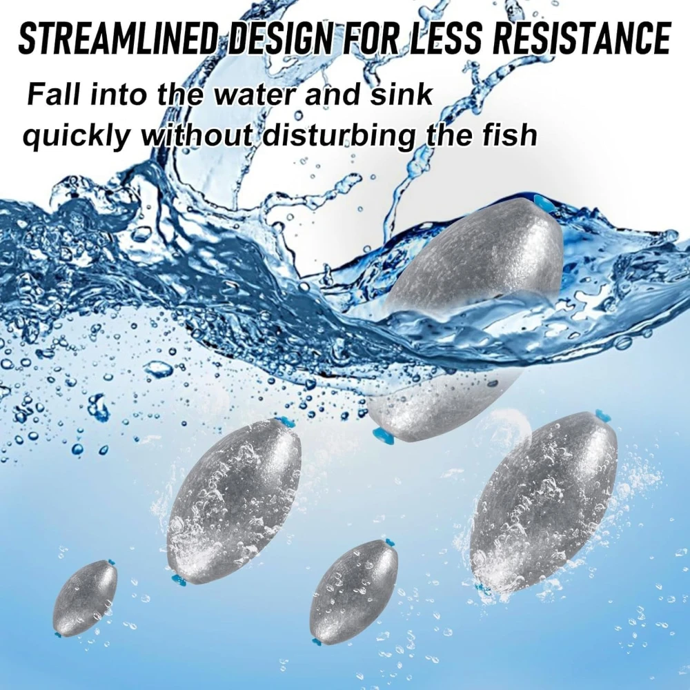 25 Stück hohle olivförmige Angelsinker Oval Drop Shot Bass Fishing Weight Casting Sinker für Salzwasser-Süßwasser-Angelwerkzeug – Detail 4