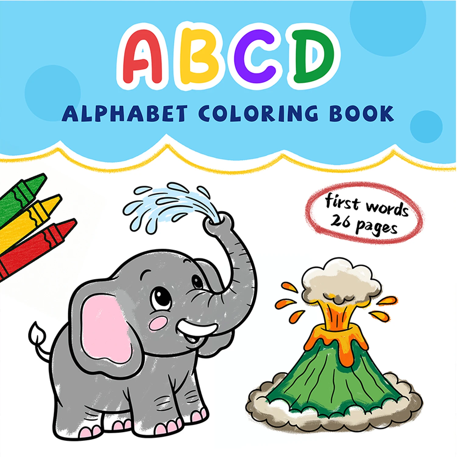 

ABCD ALPHABET COLORING BOOK 26 Pages Healing Educational Picture Book for Children - Inspiring Creativity and Relaxation