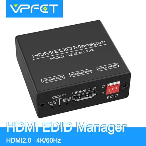 HDMI EDID Manager 4K Prophecy Emulator 8 EDID Mode EDID Copier Programmable Gains Equalized 4K@60Hz HDMI 2.0b Signal HDCP2.2 18G