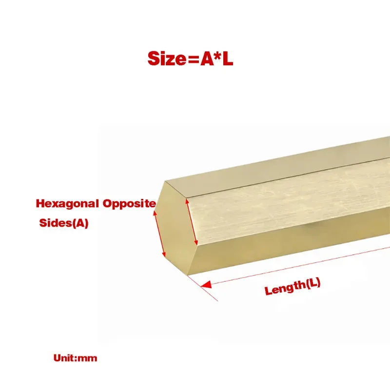 

H59 Brass Hexagonal & Square Rod 3-30mm Across Flats 200-500mm Length Solid Metal Bar Stock