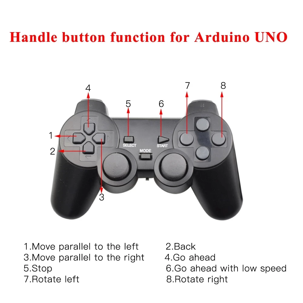 2,4g kabelloser Gamepad-Joystick für ps2-Controller mit Empfänger Dualshock-Gaming-Freude für Arduino-Roboter-DIY-Kit Programmier bares Kit – Detail 10