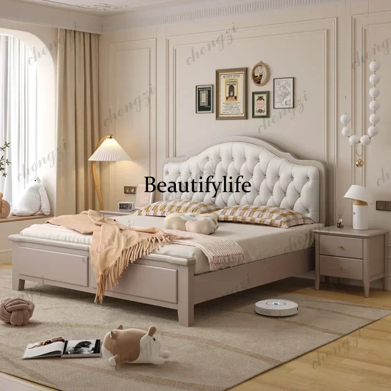 M138 Wood Modern Bed Frame Waterproof Large Headboards Bases Double Bed Frames Full Size Camas Matrimoniales Furniture